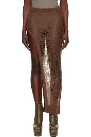 Rick Owens Brown Hollywood Spider Ziggy Maxi Skirt