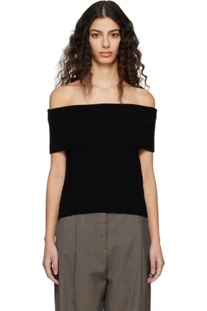Totême Black Off-Shoulder Sweater