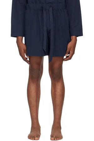 Tekla Navy Drawstring Pyjama Shorts