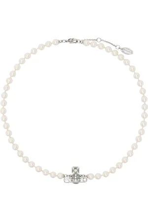 Vivienne Westwood Silver & Blue Kitty Faux-Pearl Necklace