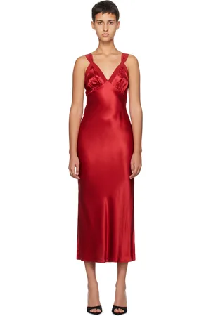 Reformation Red Neola Midi Dress