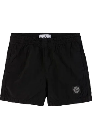 Stone Island Kids Black Patch Swim Shorts