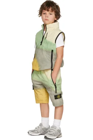 Stone Island Kids Yellow & Green Airbrush Shorts