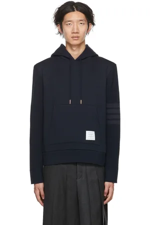 Thom Browne Navy Loopback 4-Bar Hoodie