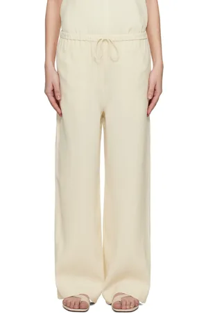 Totême Off-White Woven Stripe Drawstring Trousers