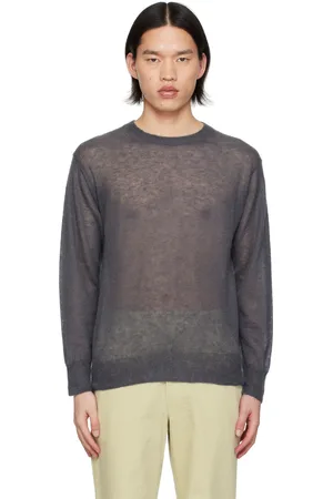 Auralee Gray Sheer Sweater