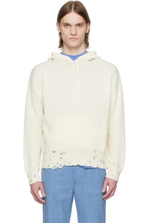 Marni Off-White Dishevelled Cotton Hoodie