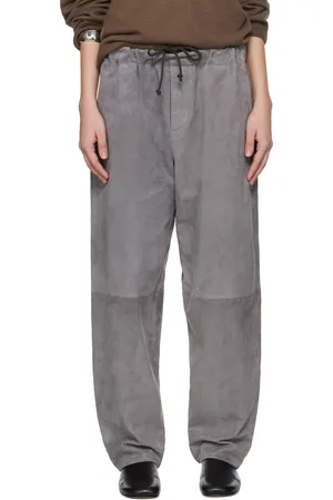 Meta Campania Collective Gray Ed Unlined Drawstring Lamb Suede Trousers