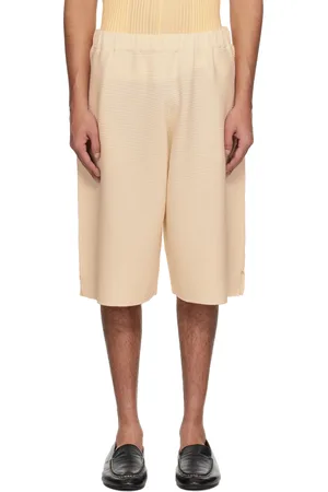 Issey Miyake Beige Tight Twist Cotton Knit Shorts