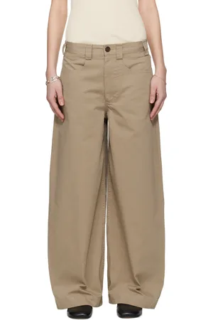 Meta Campania Collective Taupe Egon Wide-Leg Washed Midweight Cotton Trousers