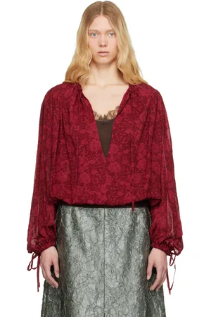 DRIES VAN NOTEN Red Printed Blouse