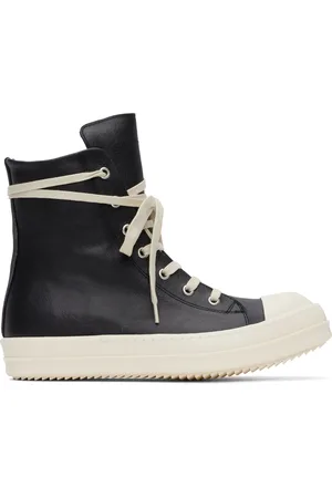 Rick Owens Black Hollywood Leather Sneakers