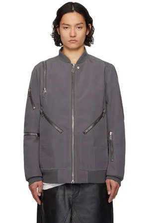 Rick Owens Gray Hollywood Jumbo Headon Flight Jacket