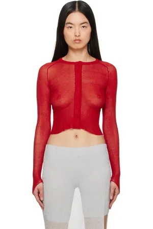 Isa Boulder Red Ricepaper Cardigan