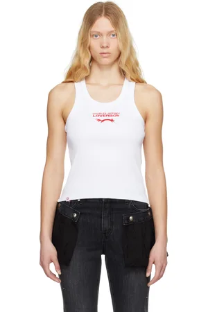 Charles Jeffrey Loverboy White Logo Tank Top