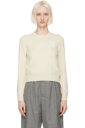 Comme des Garçons Off-White Beaded Bow Sweater