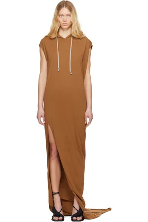 Rick Owens Orange Hollywood Edfu T Maxi Dress