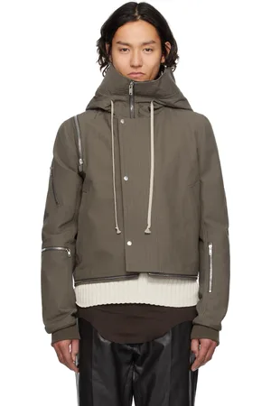 Rick Owens Gray Hollywood Cropped Headon Jacket