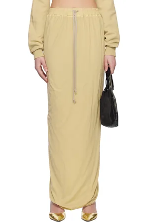 Rick Owens Beige Hollywood Pull On Pillar Maxi Skirt