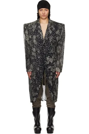 Rick Owens Black & Off-White Hollywood Ricks Coat