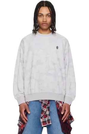 BAPE Gray Solid Camo Jacquard One Point Sweatshirt