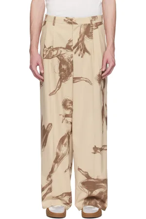 KIDSUPER STUDIOS Beige Trapeze Woman Suit Trousers