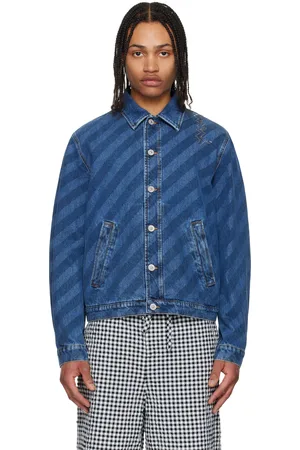 Marni Blue Striped Denim Jacket