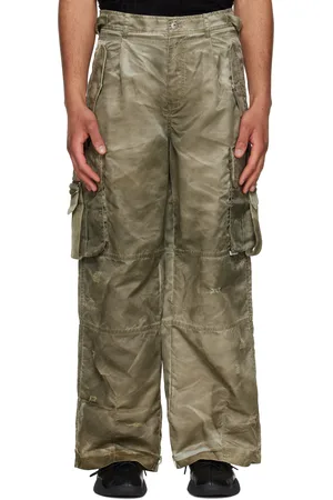 Feng Chen Wang Khaki Sandwashed Cargo Pants