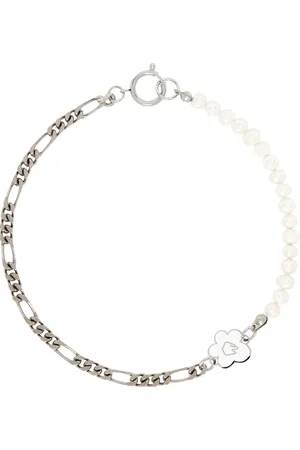 In Gold We Trust Silver & White Flower Pearl Necklace