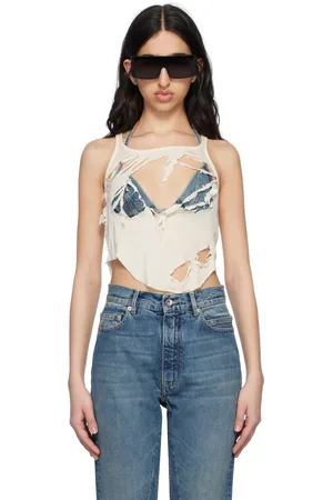 Rick Owens Off-White Hollywood Basic Cropped Tank Top