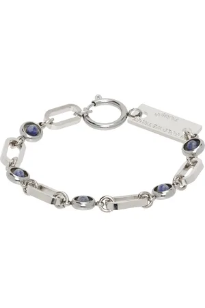In Gold We Trust SSENSE Exclusive Silver Apatite Mini Medals Bracelet