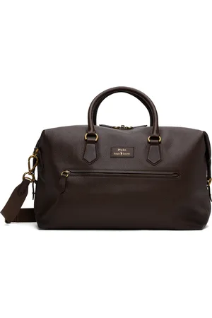 Ralph Lauren Brown Pebbled Leather Duffle Bag