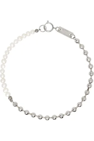 In Gold We Trust Silver Ball Chain & Pearl Necklace
