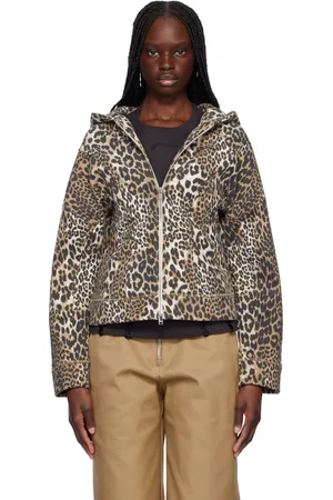 Ganni Brown & Black Heavy Fleece Zip Hoodie