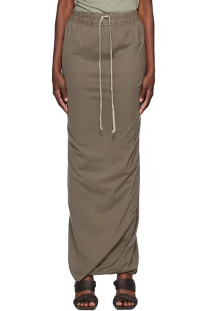Rick Owens Gray Hollywood Pull On Pillar Maxi Skirt