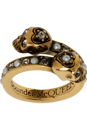 Alexander McQueen Gold Wrap-Around Skull Ring