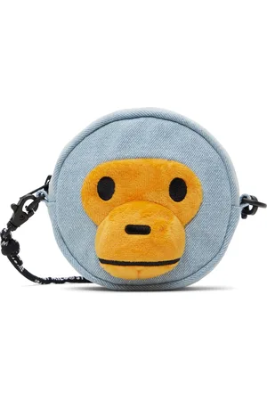 BAPE Kids Blue Baby Milo Face Denim Cross Bag