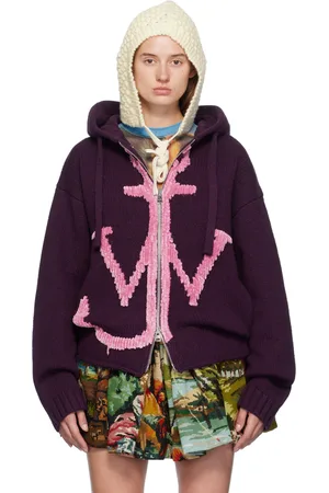 J.W.Anderson Purple Anchor Logo Hoodie