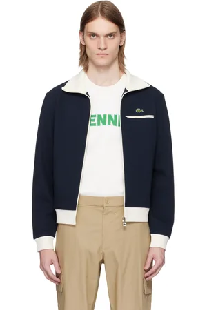 Lacoste Navy & White Regular Fit Zip-Up Paris Sweatshirt