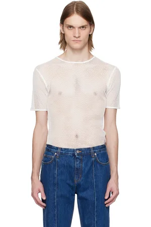 Bally White Fishnet T-shirt
