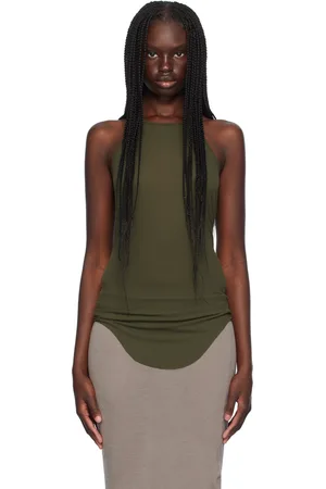 Rick Owens Green Porterville Basic Rib Tank Top
