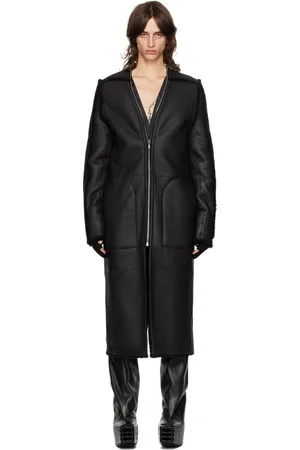 Rick Owens Black Porterville Klaus Reversible Shearling Jacket
