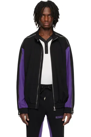 Kusikohc Black & Purple Full Zip Fleece Track Jacket