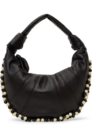 LEMAIRE Brown Beaded Mini Fortune Croissant Bag