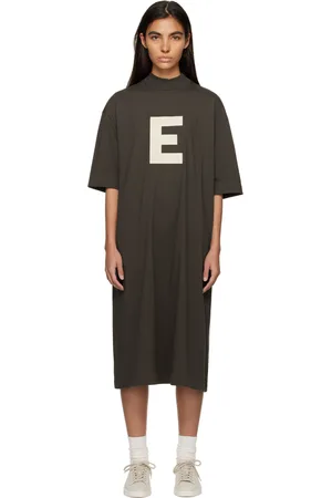 FEAR OF GOD Gray Short Sleeve Midi Dress