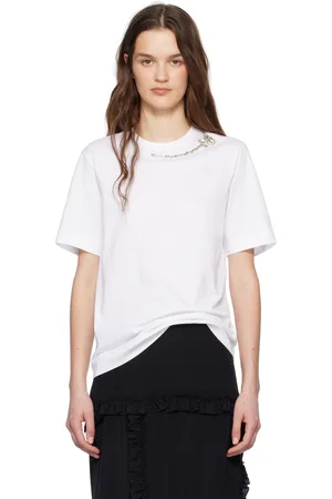 Simone Rocha White Embellished Flower T-shirt