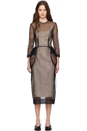 Simone Rocha Stuffed Carnation Pocket Midi Dress