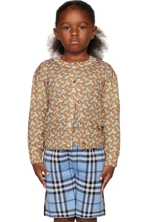 Burberry Kids Orange Graphic Shirt & Cardigan Set