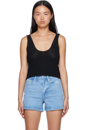 Frame Black Viscose Tank Top