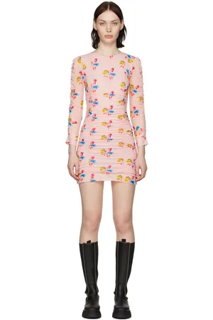 Ganni Pink Nylon Mini Dress